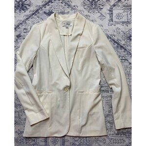 Guess Womens Ivory Blazer Jacket Single Button Closure Size Small Career Work